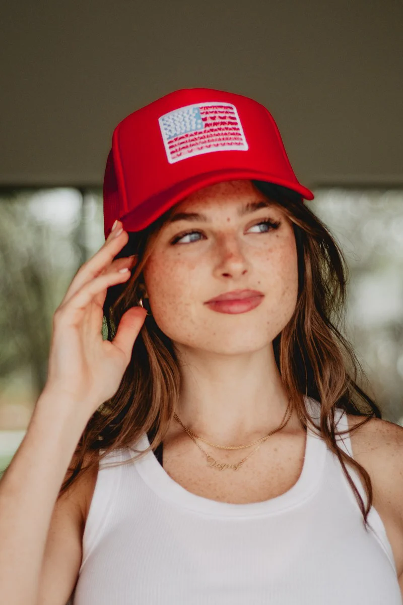 American Flag Foam Trucker Hat - Image 3
