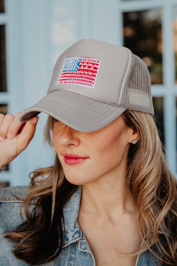 American Flag Foam Trucker Hat - Image 5