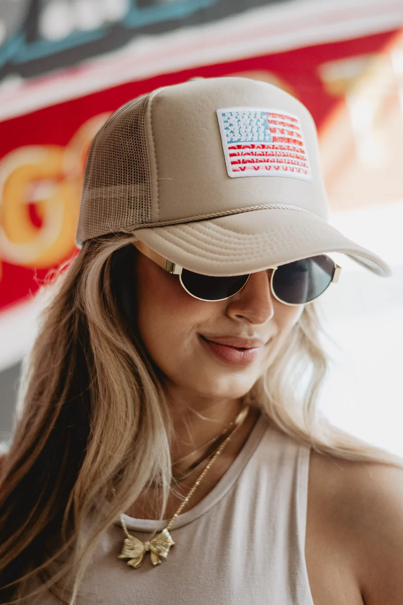 American Flag Foam Trucker Hat - Image 7