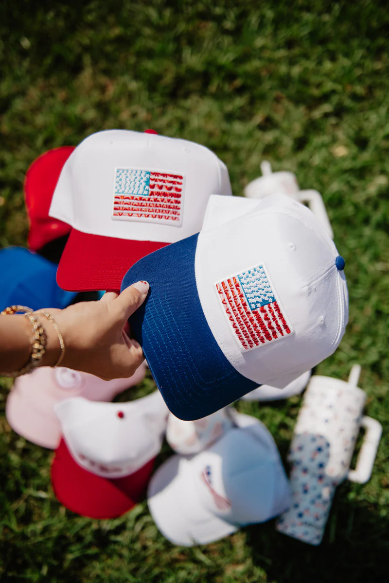American Flag Two-Toned Hat - Image 2