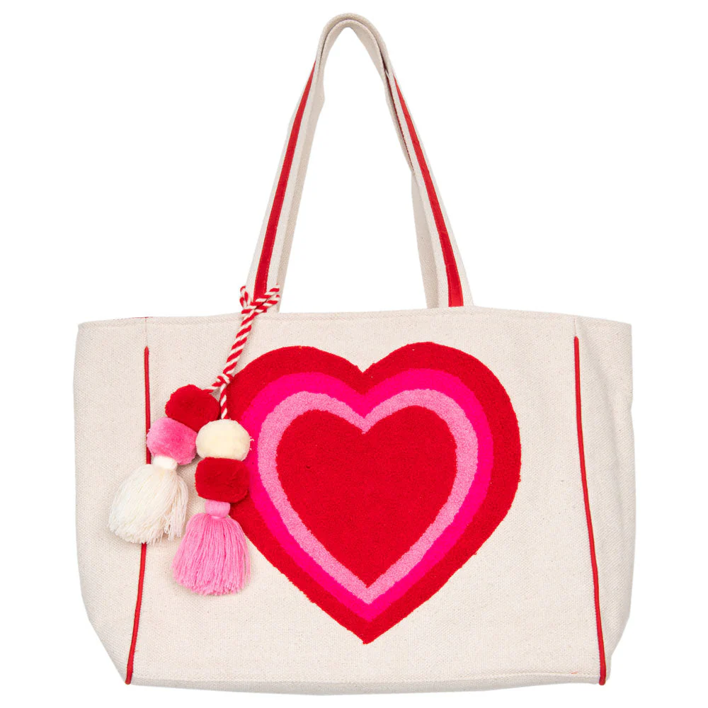 Beating Heart Chenille Tote Bag for Women - Image 4