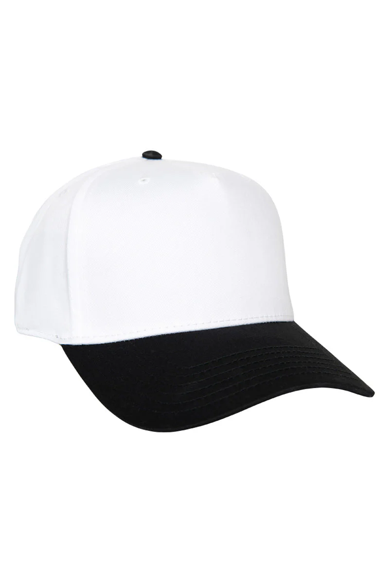 Black and White Blank Two-Toned Fitted Hat - Image 2