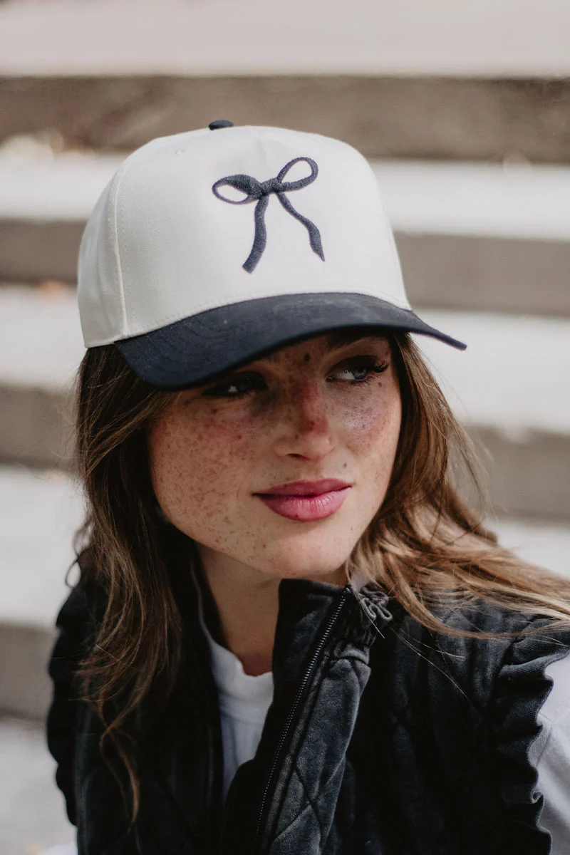 Coquette Bow Vintage Two-Toned Hat - Image 11
