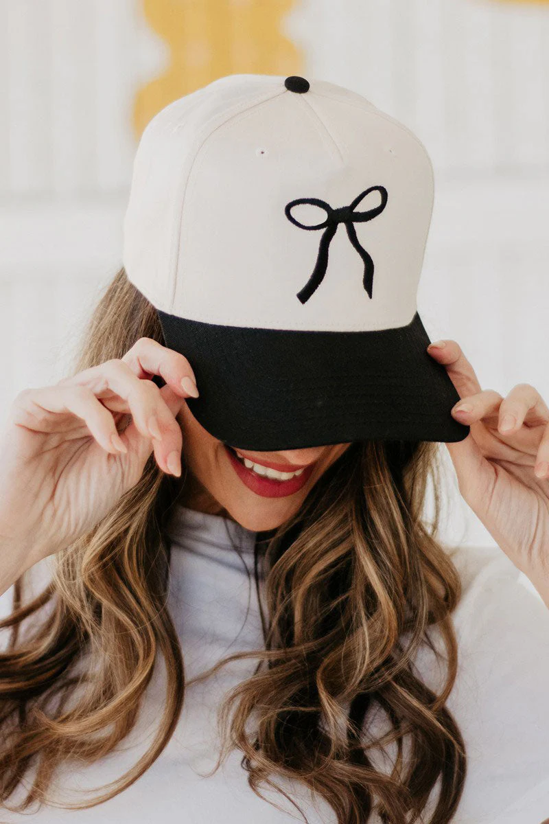 Coquette Bow Vintage Two-Toned Hat - Image 13