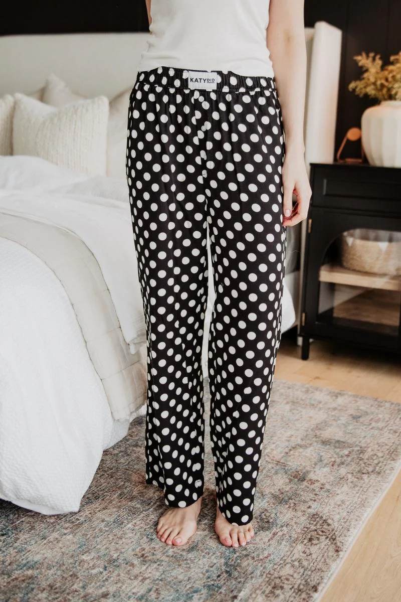 Black & White Polka Dots Boxer Pants - Image 3
