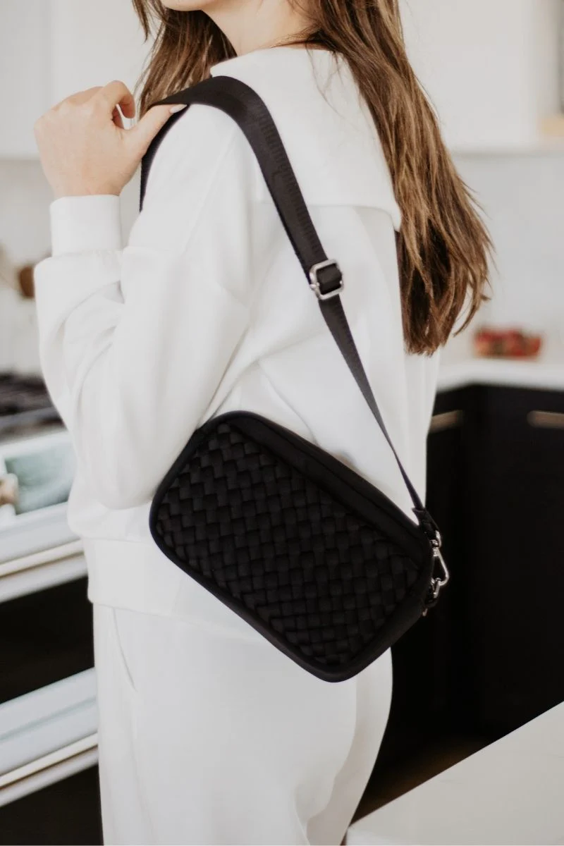 Black Woven Women's Crossbody Bag - Image 2