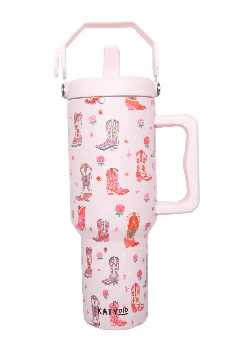 Boots & Roses Tumbler with Straw - Image 2