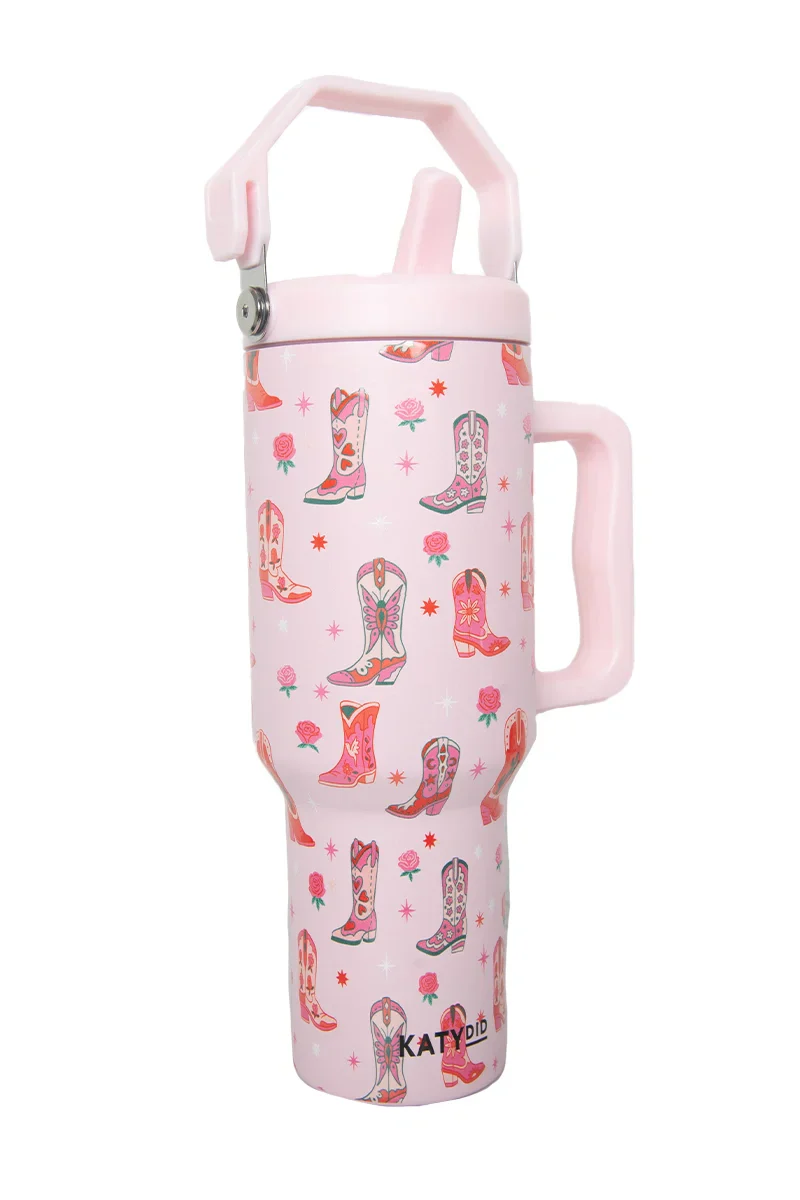Boots & Roses Tumbler with Straw - Image 4