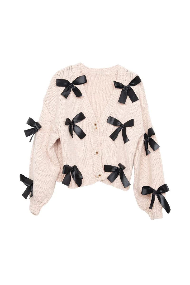 Bow Knit Cardigan Women's Sweaters - Image 7