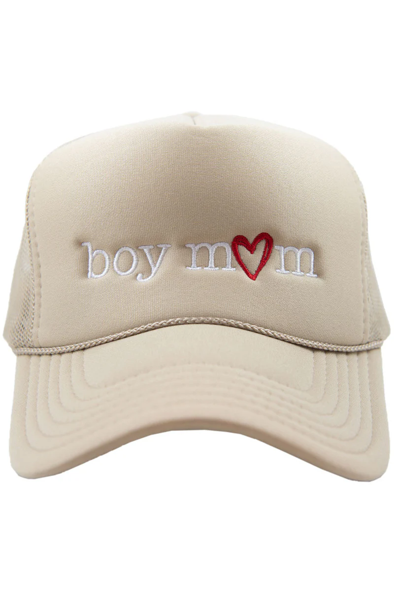 Boy Mom (Red Heart) Cute Foam Hat - Image 2