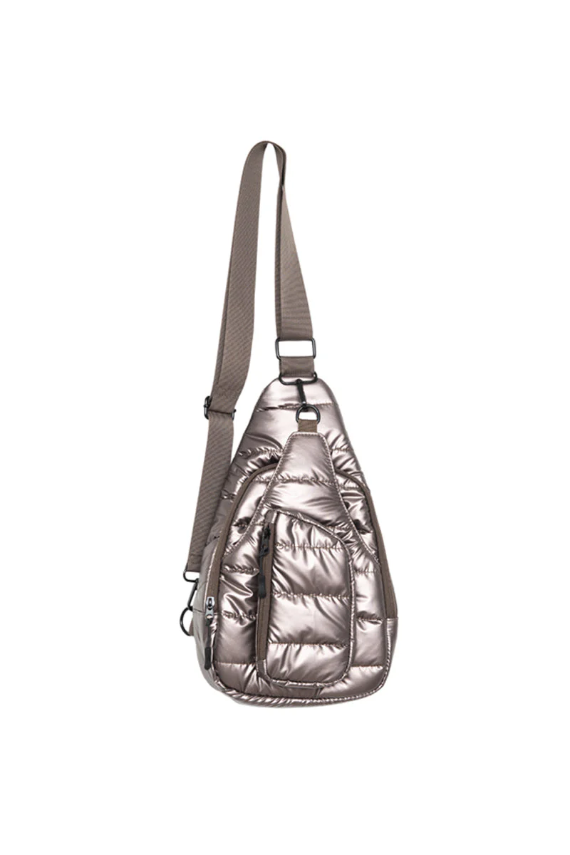 Bronze Metallic Crossbody Sling Bag - Image 4