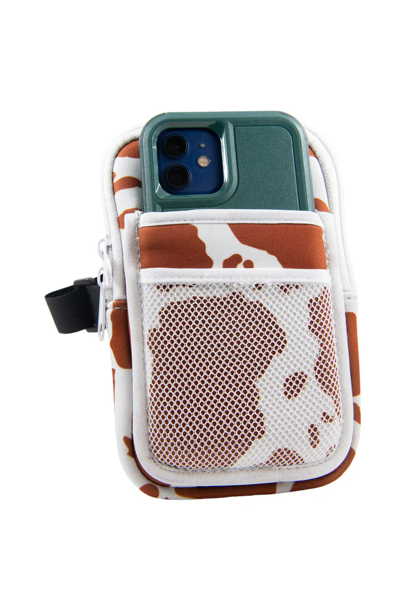 Brown and White Cow Print Tumbler ZIPPER POUCH - Image 2