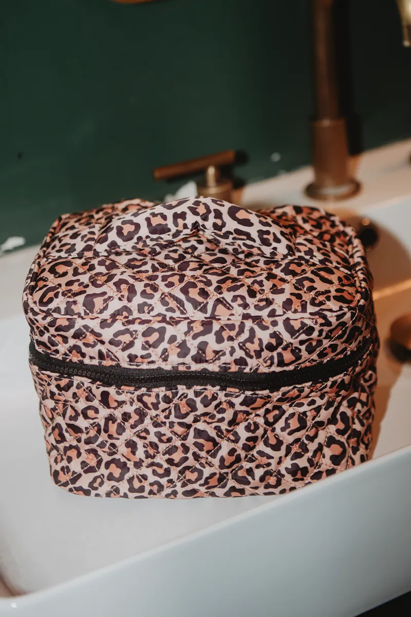 Brown Leopard Makeup Bag Travel