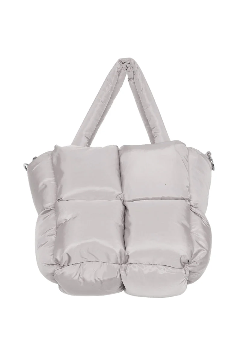 Sand Mini Quilted Puffer Tote - Image 2