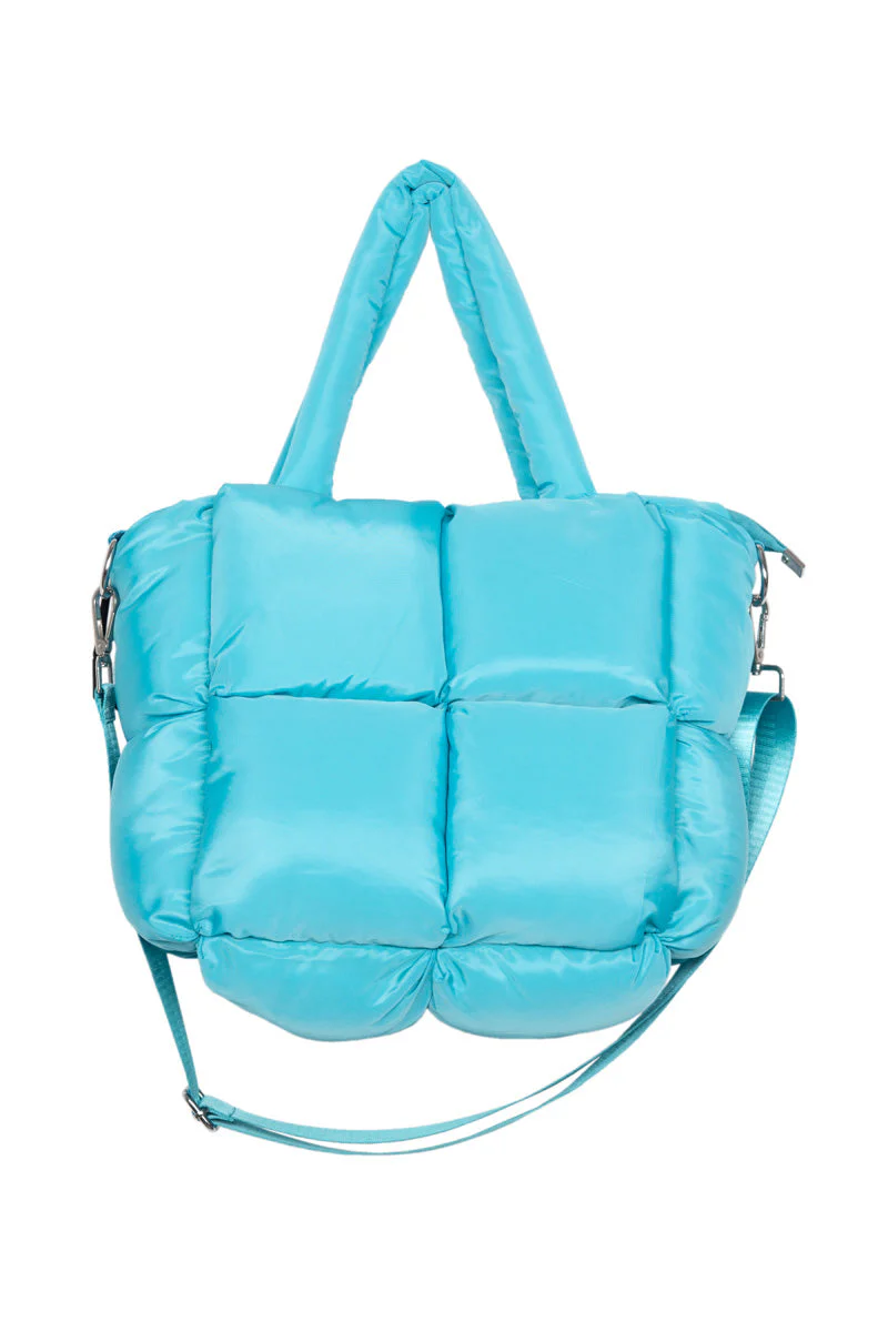 Blue Mini Puffer Tote Handbag - Image 2