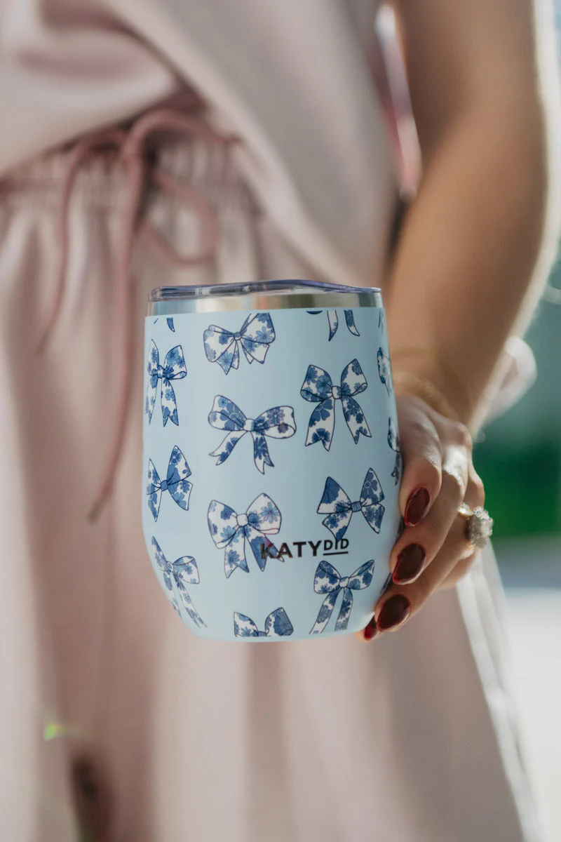 Toile Coquette Bows WINE TUMBLER Cup