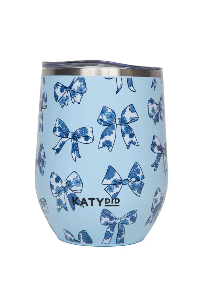 Toile Coquette Bows WINE TUMBLER Cup - Image 2
