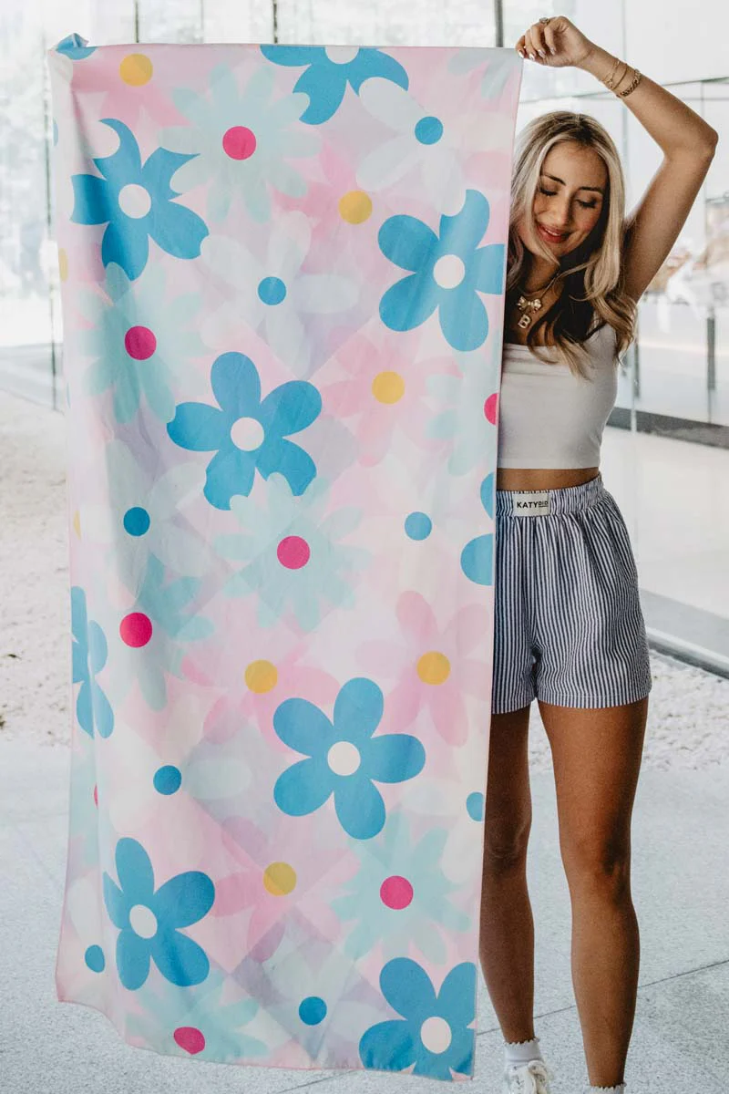 Cool Flowers Reversible Microfiber Towel - Image 2