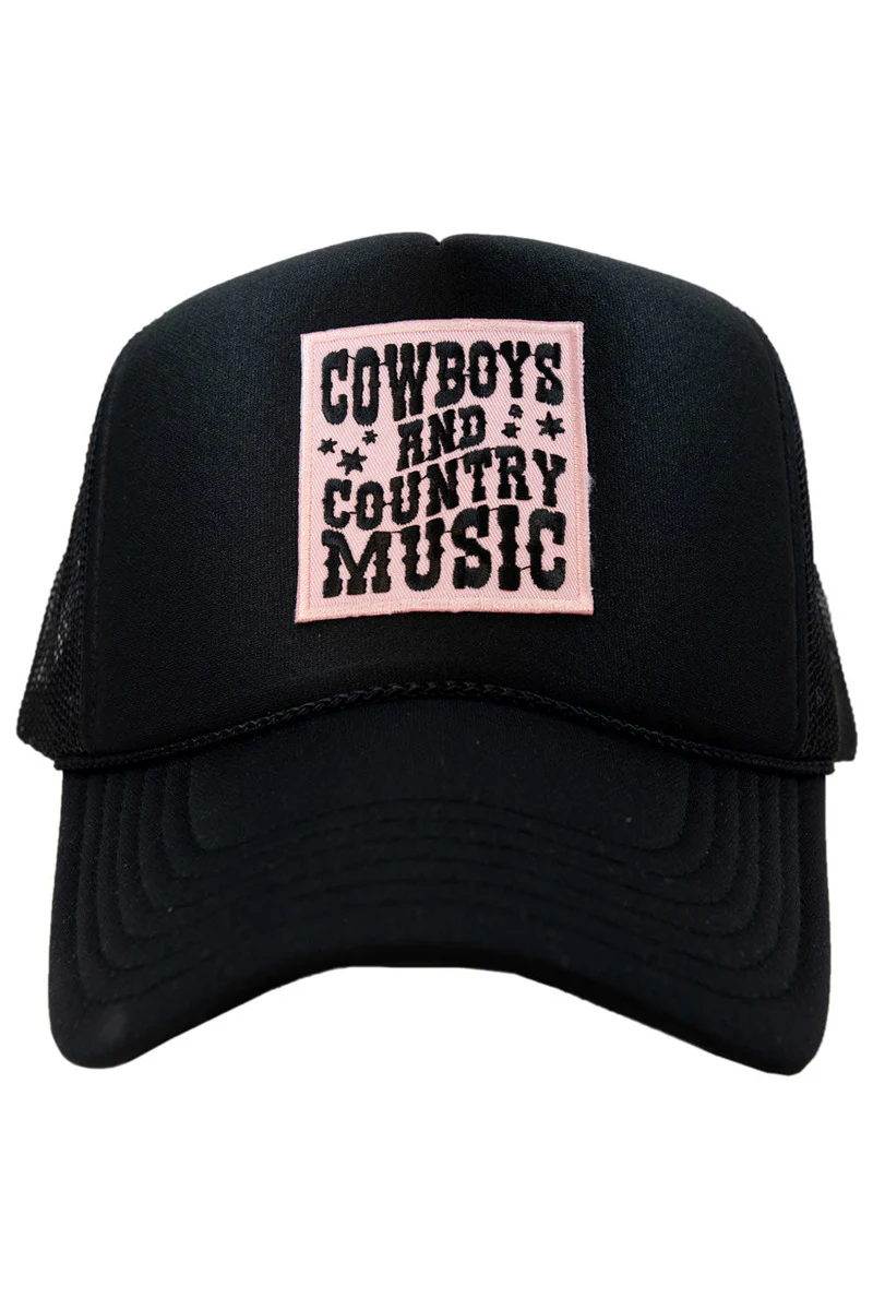 Cowboys & Country Music Pink Patch Foam Trucker Hat - Image 2
