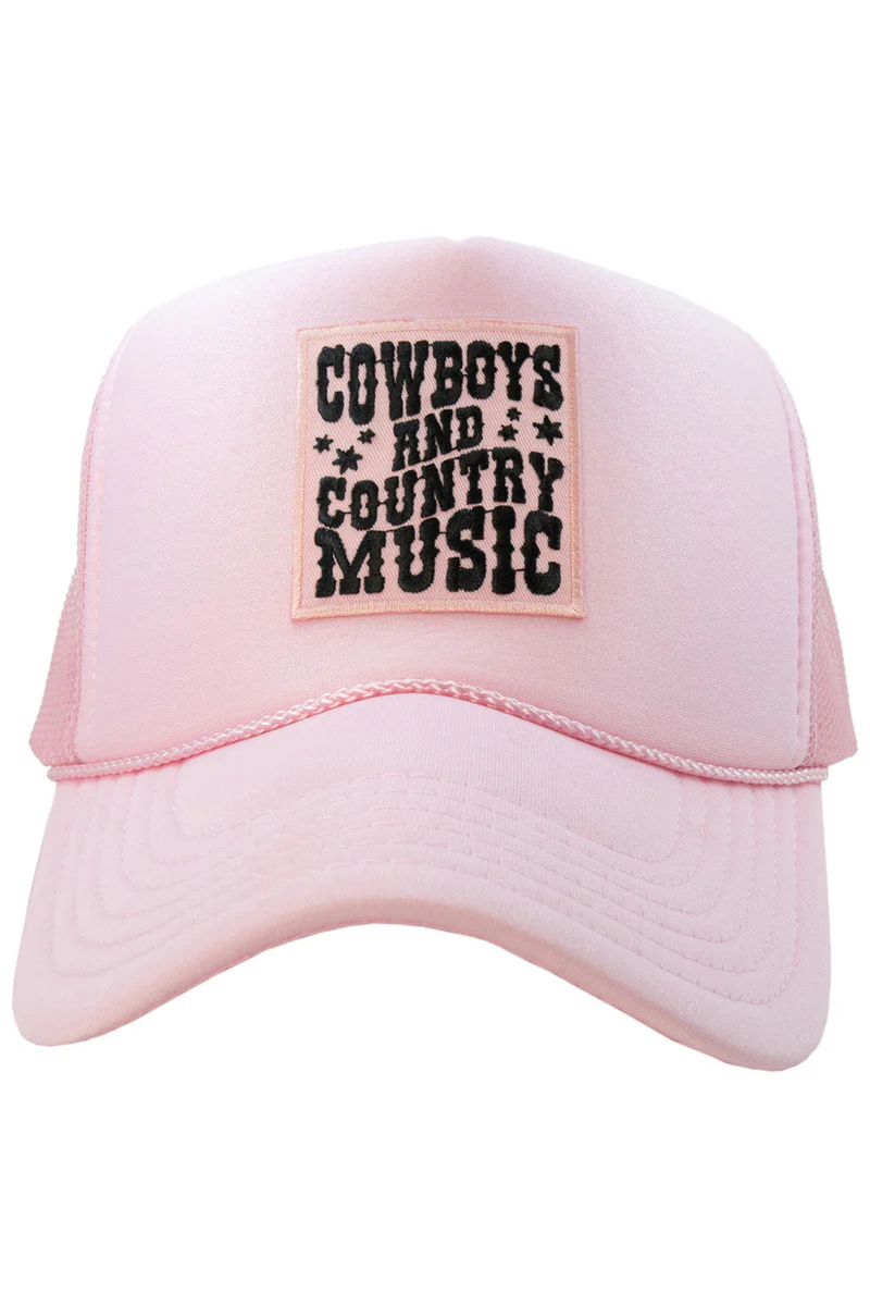 Cowboys & Country Music Pink Patch Foam Trucker Hat - Image 4