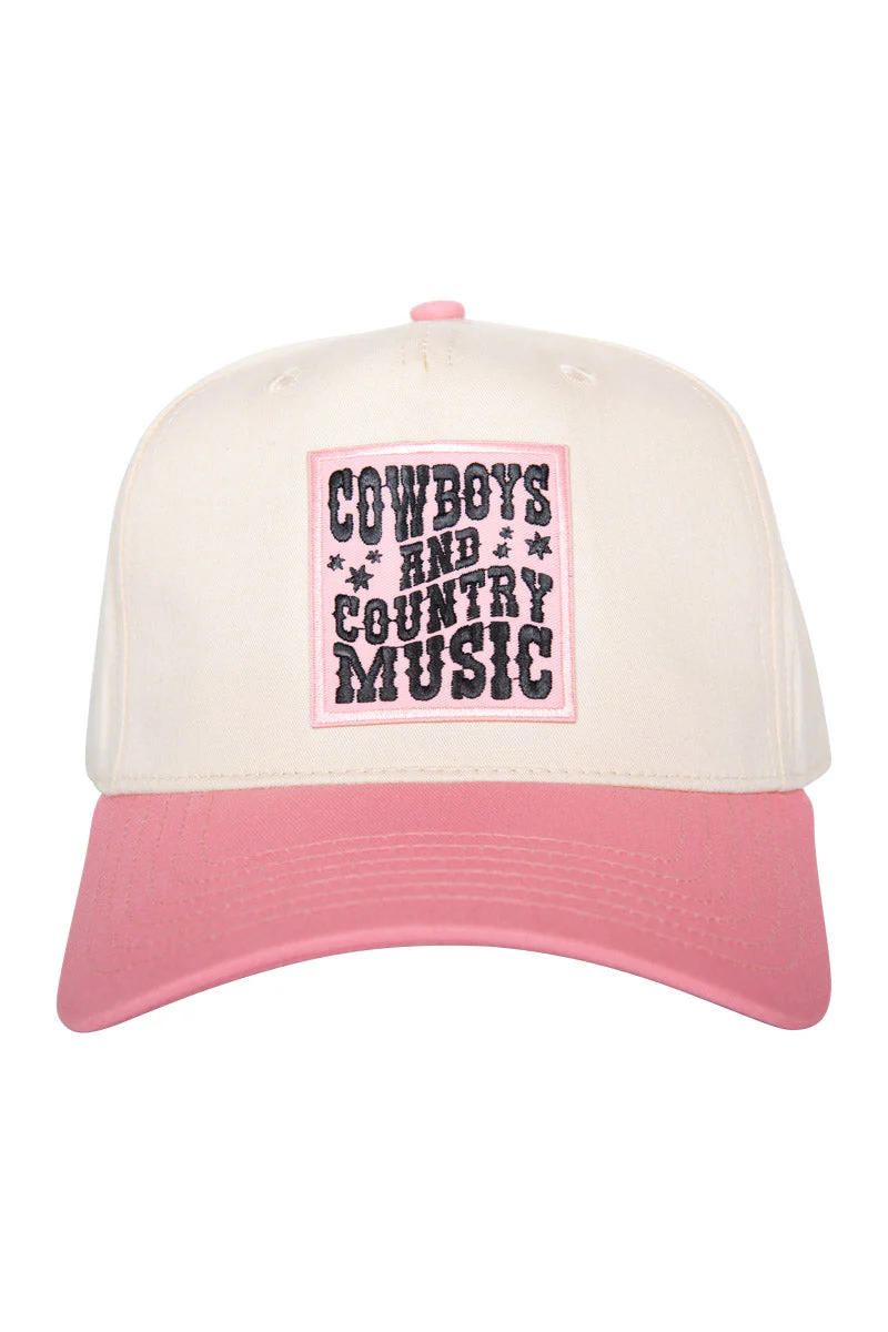 Cowboys & Country Music Pink Patch Two-Toned Hat - Image 2