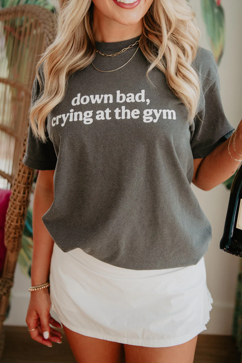 Down Bad Crying At The Gym Graphic Tee - Image 3