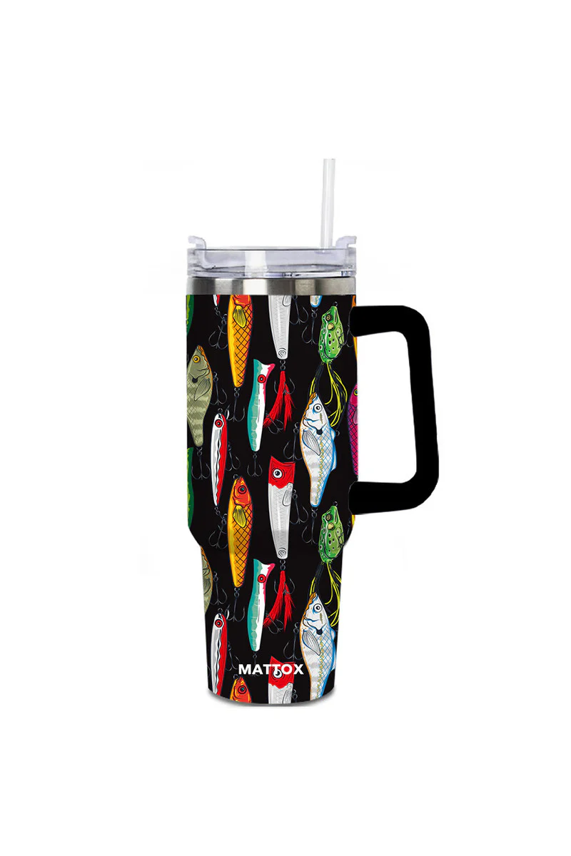 Fishing Lures Tumbler Cup with Handle - Image 3