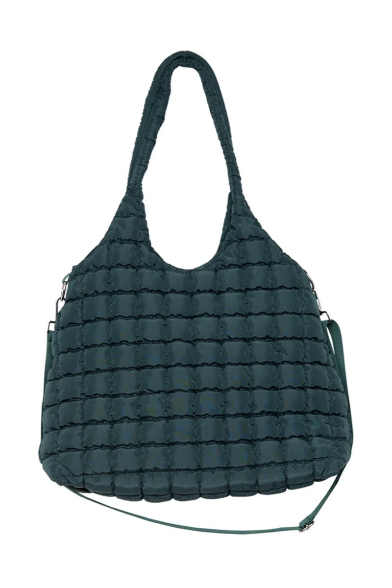 Forest Green Rectangular Tote Bag Puffer - Image 2