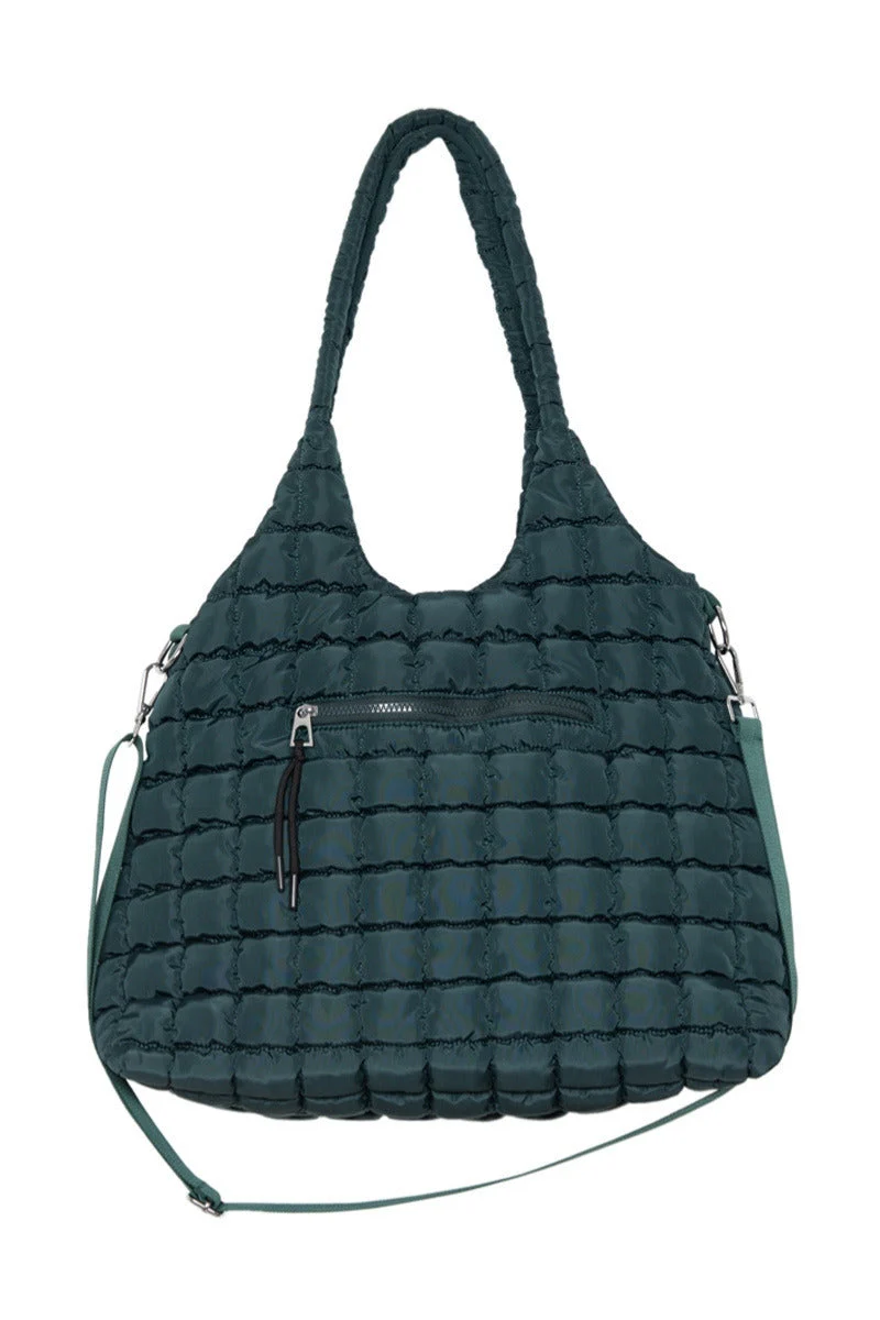 Forest Green Rectangular Tote Bag Puffer - Image 3