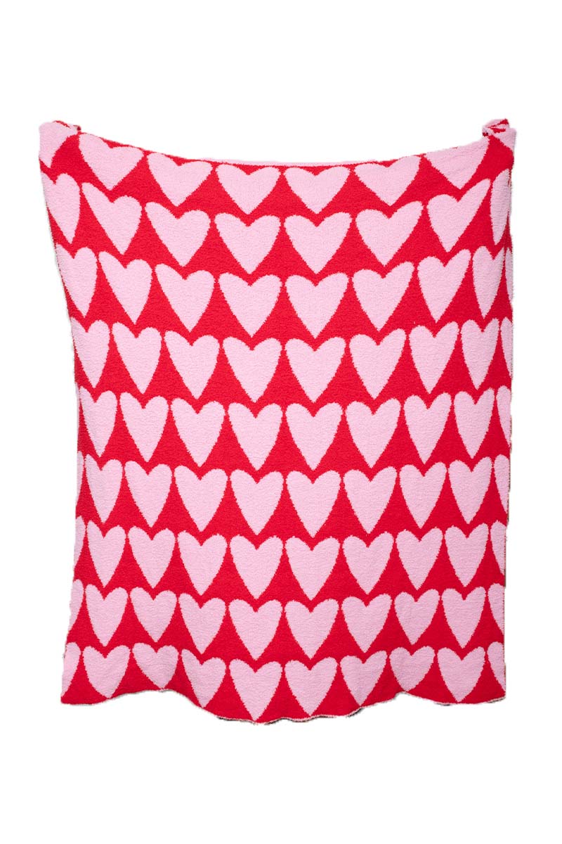 Girly Red Hearts Comfy Oversized Throw Blanket - Image 4