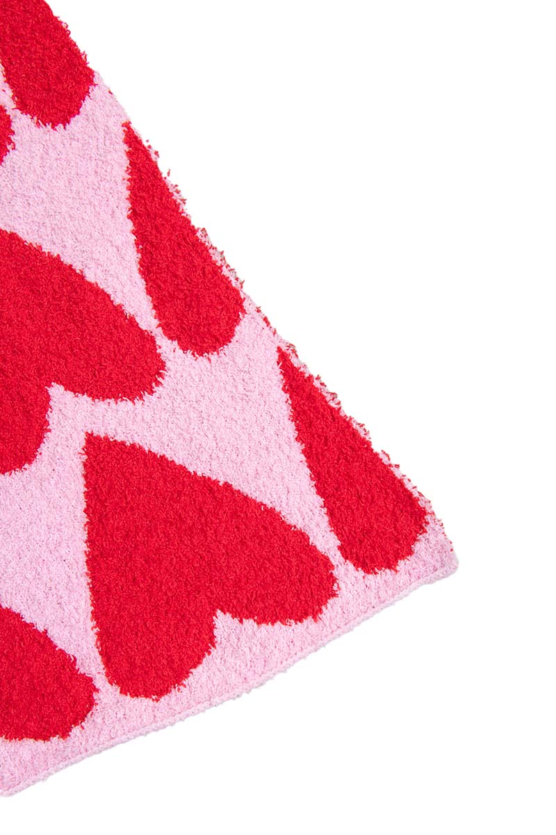 Girly Red Hearts Comfy Oversized Throw Blanket - Image 5