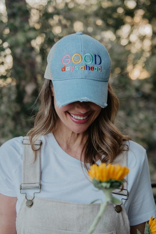 Good Days Ahead Denim Trucker Hat - Image 2