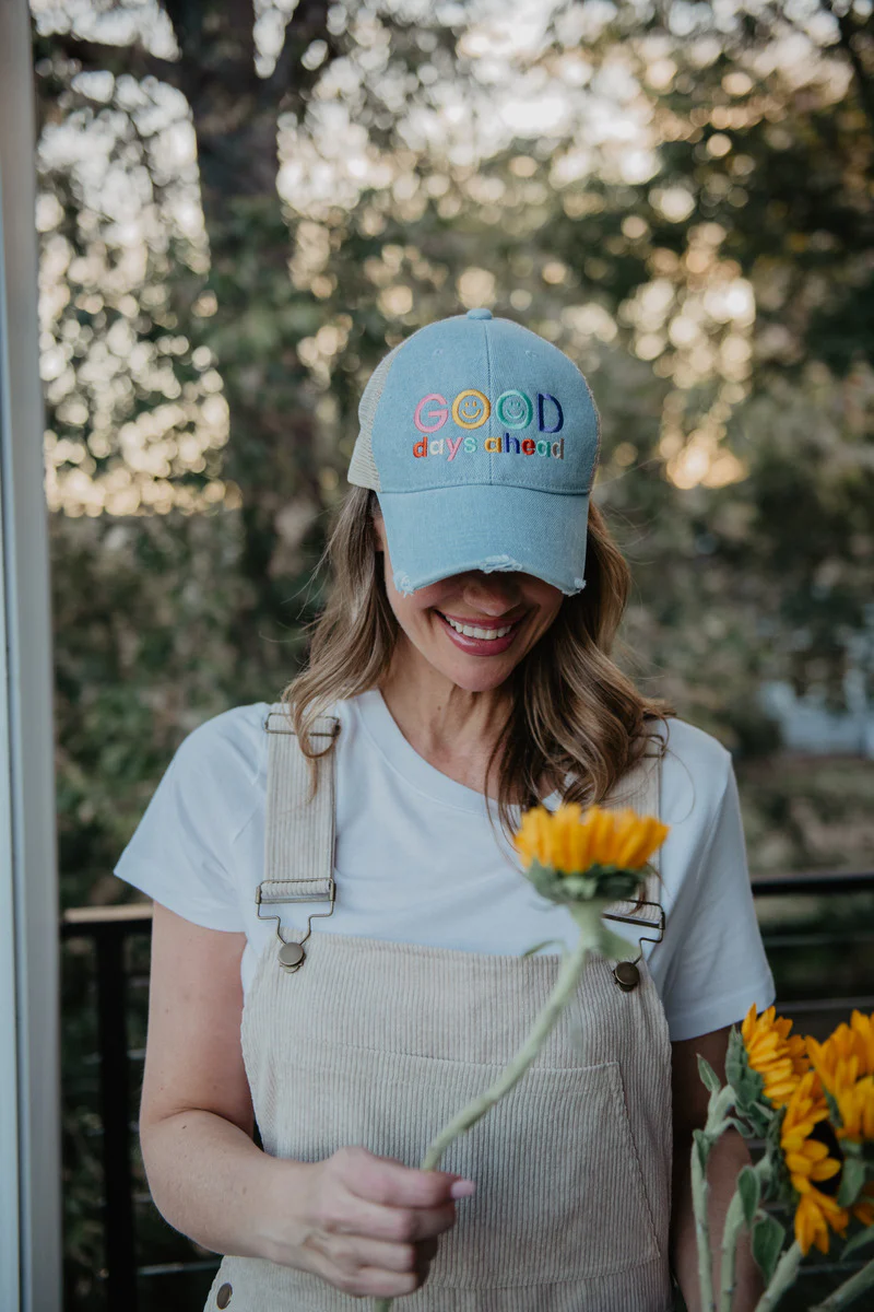 Good Days Ahead Denim Trucker Hat - Image 3