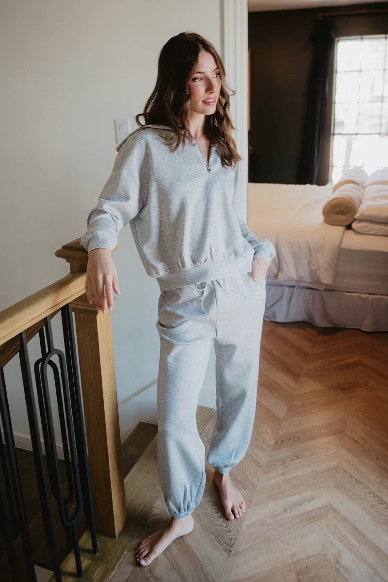 Gray Pullover Jogger Set - Image 2