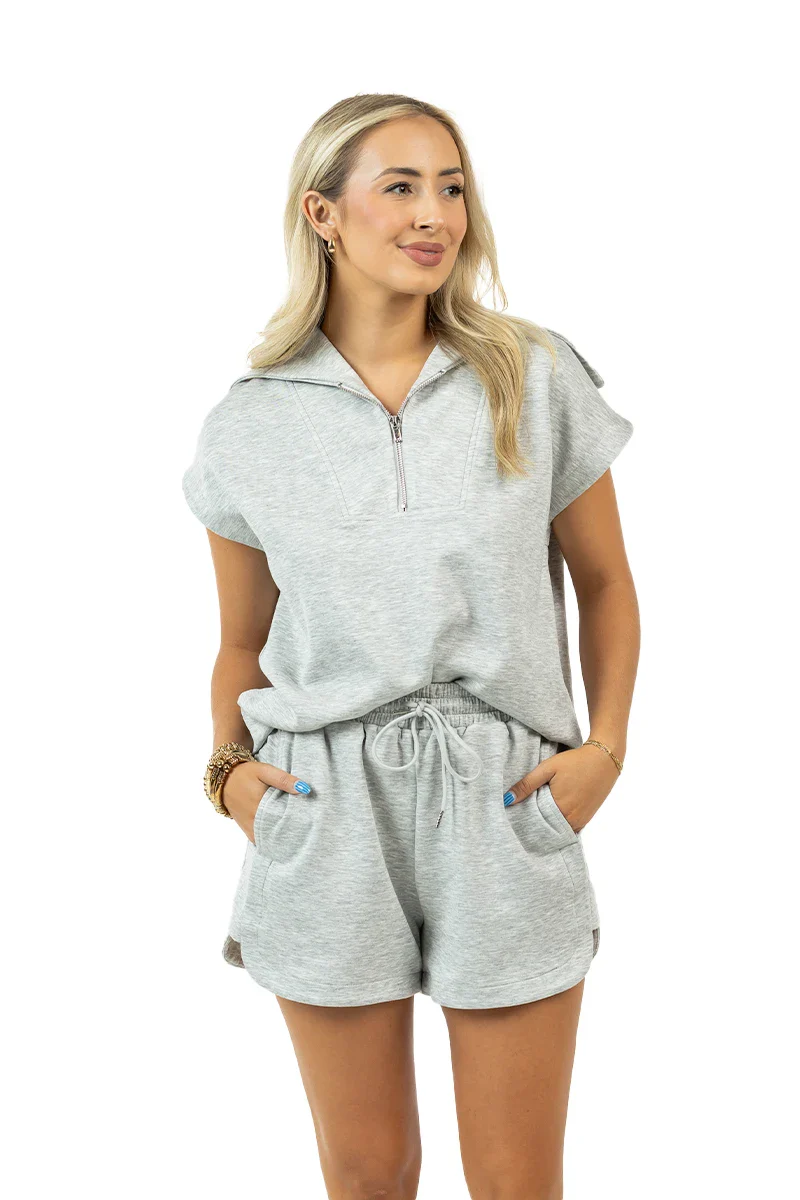 Gray Lounge Short Set - Image 12