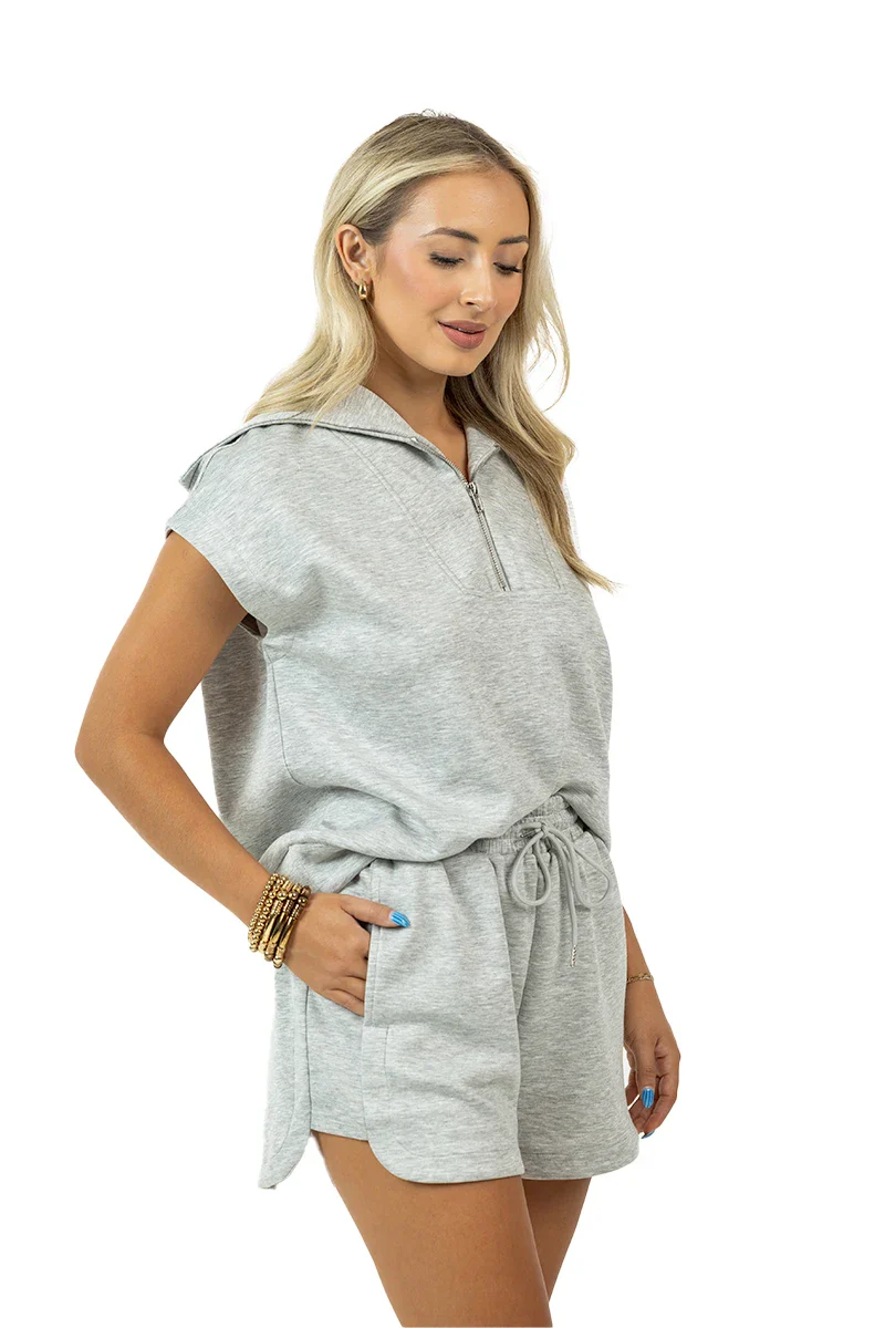Gray Lounge Short Set - Image 9