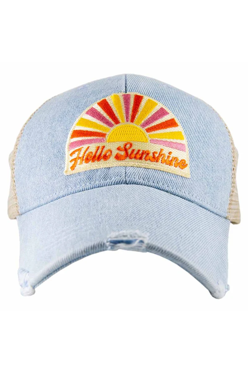 Hello Sunshine Patch Denim Trucker Hat - Image 2