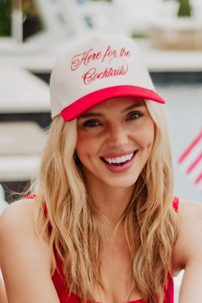 Here For the Cocktails Retro Two-Toned Hat - Image 3