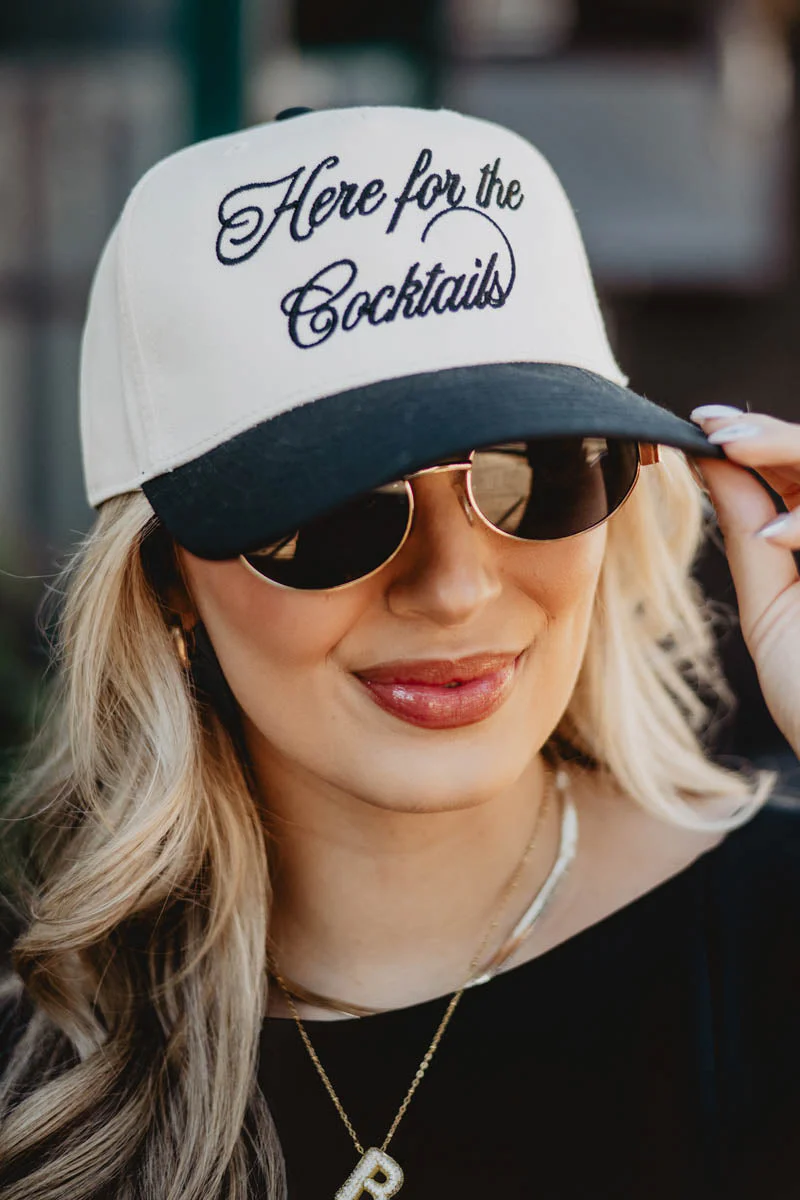 Here For the Cocktails Retro Two-Toned Hat - Image 6