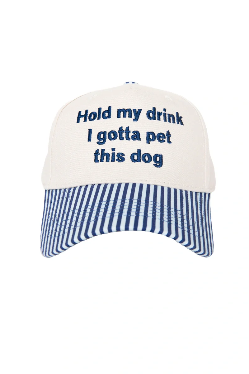Hold My Drink I Gotta Pet This Dog Vintage Hat - Image 2