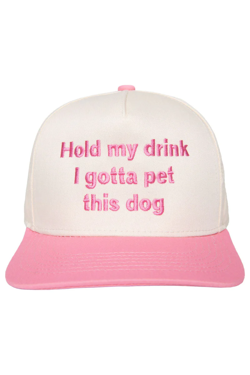 Hold My Drink I Gotta Pet This Dog Vintage Hat - Image 4