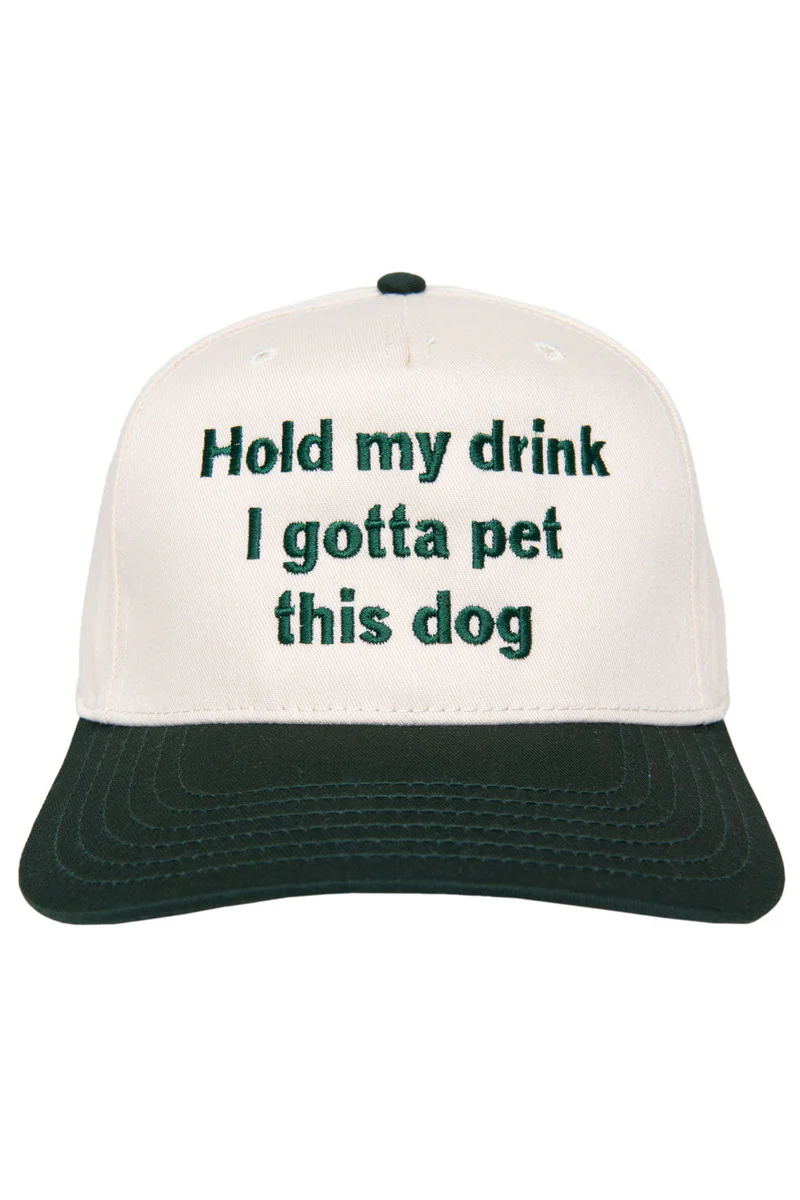 Hold My Drink I Gotta Pet This Dog Vintage Hat - Image 6
