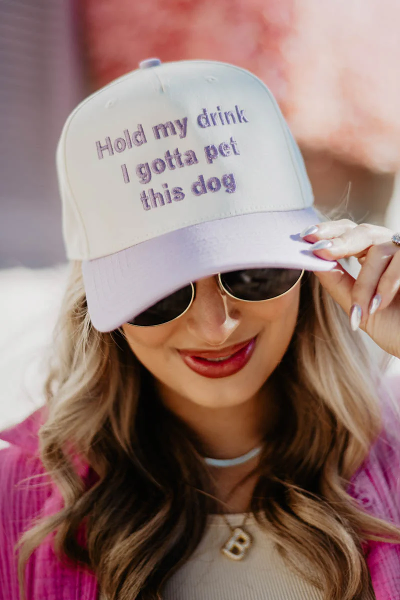 Hold My Drink I Gotta Pet This Dog Vintage Hat - Image 7