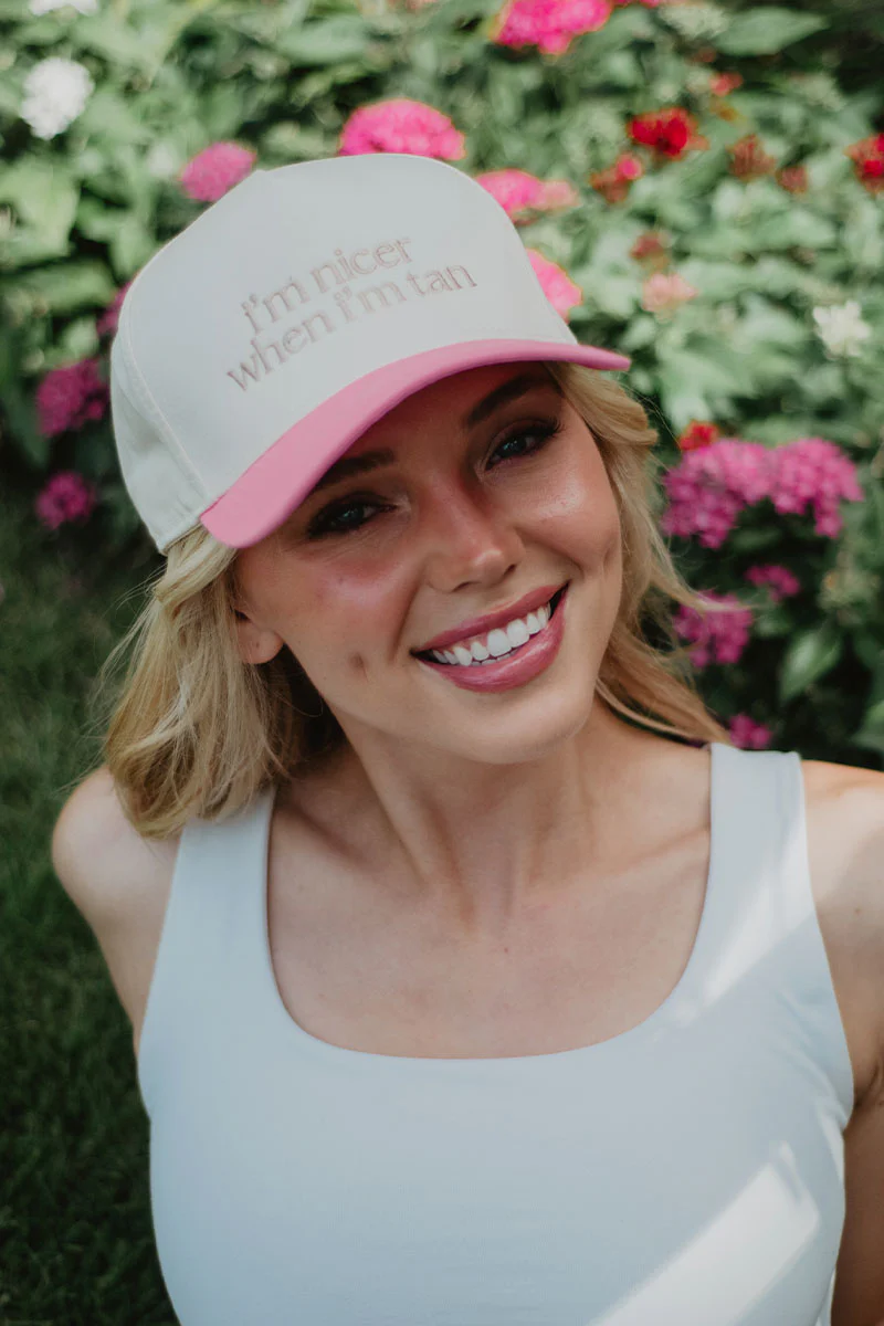 I'm Nicer When I'm Tan Funny Two-Toned Vintage Hats - Image 10