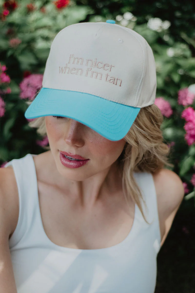 I'm Nicer When I'm Tan Funny Two-Toned Vintage Hats - Image 16