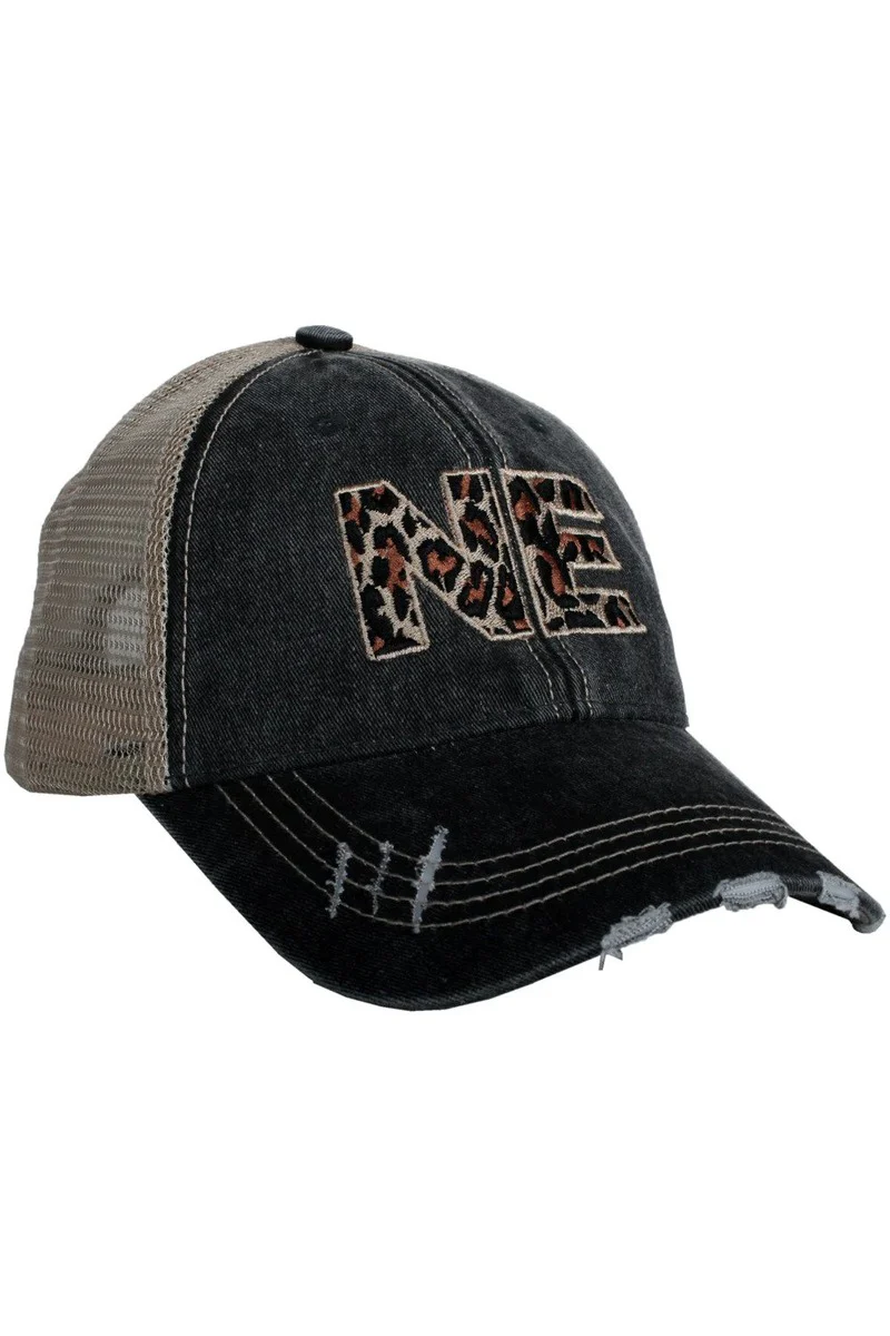 NE Nebraska Leopard Women's Trucker Hat - Image 2