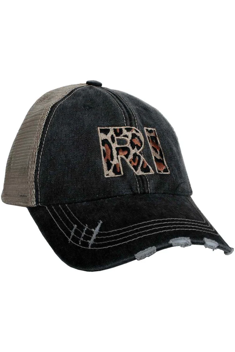 RI Rhode Island Leopard Women's Trucker Hat - Image 2