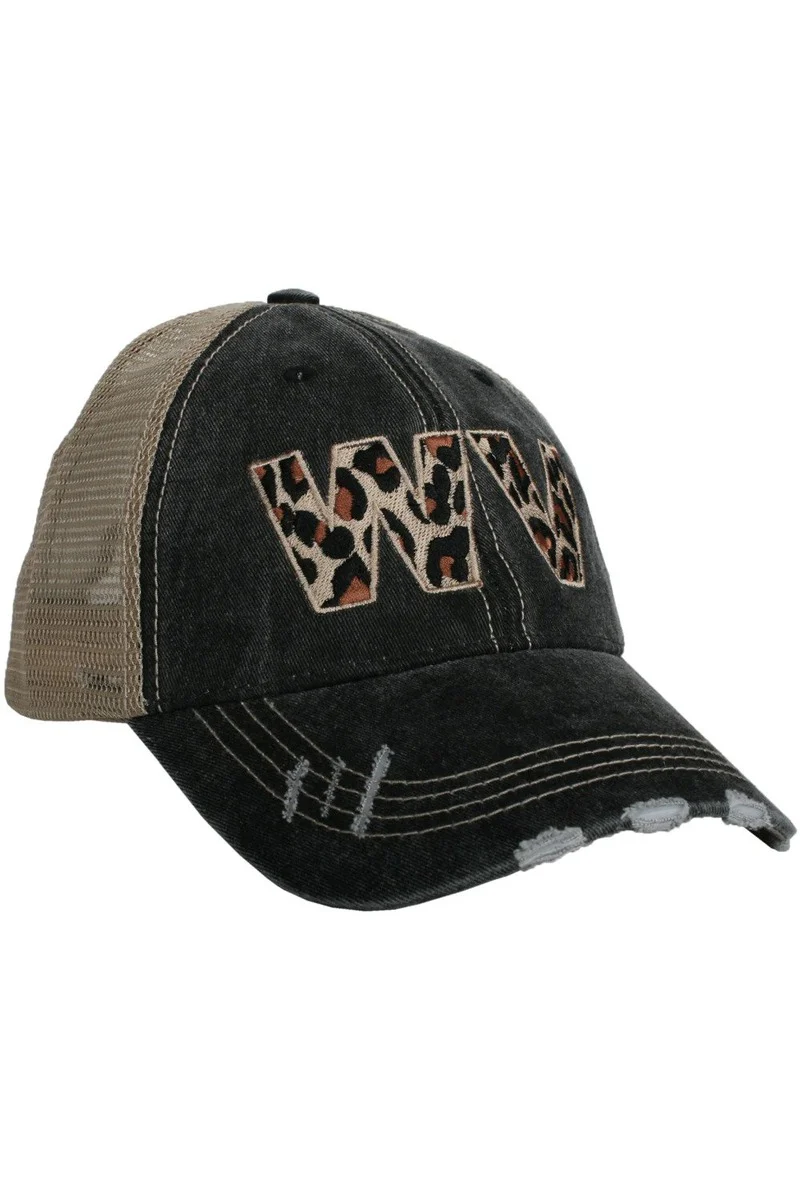 WV West Virginia Leopard Women's Trucker Hat - Image 2