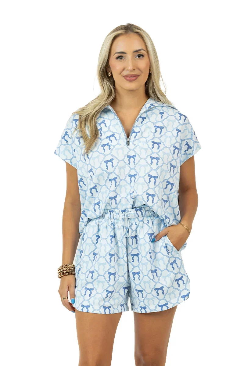 Light Blue Mini Bows Lounge 2 Piece Set - Image 3