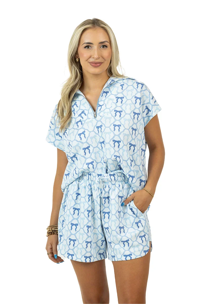 Light Blue Mini Bows Lounge 2 Piece Set - Image 4